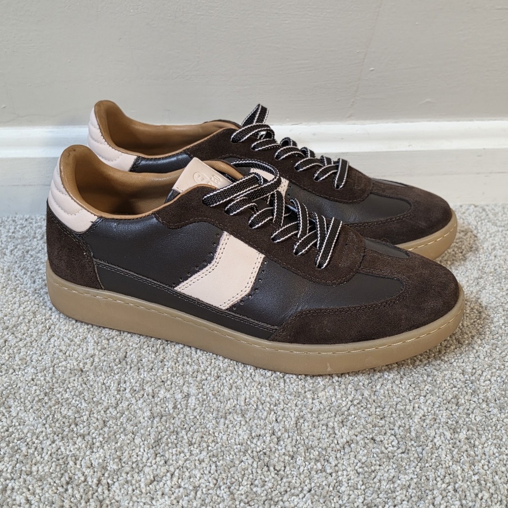 Bared Footwear Womens Amakihi Chocolate Brown Pink Leather Suede Sneakers Sz 38